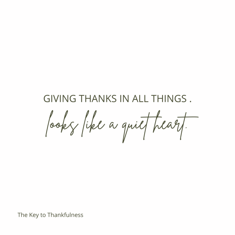 The Key to Thankfulness